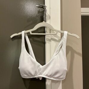Hollister White Ribbed Bralette
